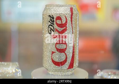 Bangkok, Thailand - 24 March 2019: Diet Coke can for decoration. It is a sugar-free and no-calorie soft drink produced and distributed by The Coca-Col Stock Photo
