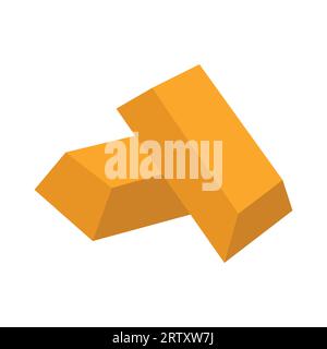 Gold bars. Vector illustration in a flat style. Gold. Stock Vector