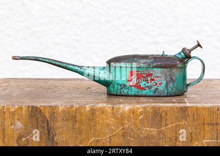 Vintage Braime oil can Stock Photo