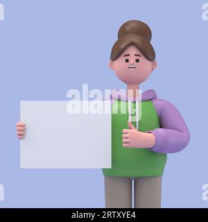 3D illustration of cartoon characters business concept.People are in various poses, holding tools, and making movements. career material.3D rendering Stock Photo