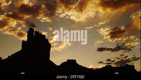 Monument Valley Buttes at Golden Hour, Arizona Desert Landscape Stock ...