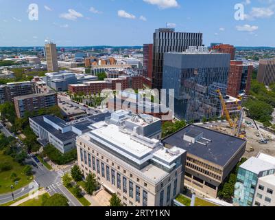 Massachussets Institute of Technology (MIT) Morris Sophie Chang Building at main campus aerial view, Cambridge, Massachusetts MA, USA. Stock Photo