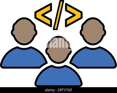 Coding Team icon. Commercial use, printed files and presentations, Promotional Materials, web or any type of design project. Stock Vector