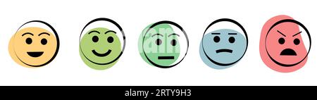 Human emotions. Emoticons on a white background Stock Vector