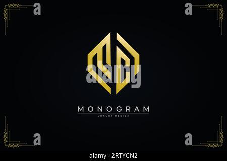 MC M C Golden Letter Logo Design with a Creative Cut. Creative logo ...