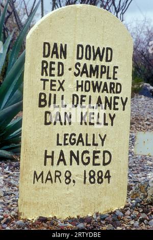 Boot Hill Cemetery grave, Boot Hill Graveyard Park, Tombstone, Arizona Stock Photo