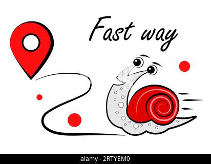 The snail crawls quickly Stock Vector
