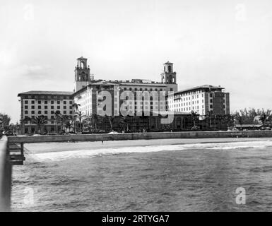 Palm Beach, Florida    c  1927 The magnificent $7,000,000 new Breakers Hotel built open the ruins of the historic old hotel that was destroyed by fire. It has 450 rooms, is fireproof, and has the last word in sumptous appointments, and is the costliest resort hostelery in the world. Stock Photo