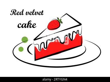 Red velvet cake Stock Vector