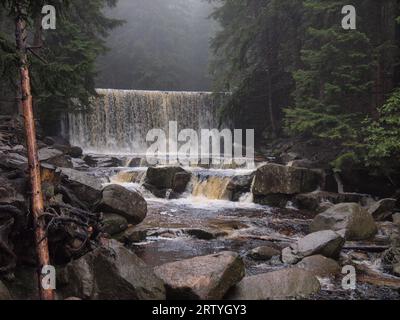 Dziki Wodospad - Wild Waterfall (Karkonosze National Park (Karkonosze Mountains, Sudeten Mountains, Lower Silesian Voivodeship, Republic of Poland) Stock Photo