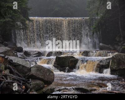 Dziki Wodospad - Wild Waterfall (Karkonosze National Park (Karkonosze Mountains, Sudeten Mountains, Lower Silesian Voivodeship, Republic of Poland) Stock Photo