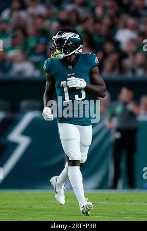 Philadelphia Eagles' Olamide Zaccheaus plays during an NFL football game,  Thursday, Sept. 14, 2023, in Philadelphia. (AP Photo/Matt Slocum Stock  Photo - Alamy