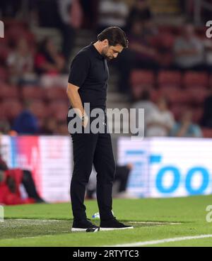 Southampton manager Russell Martin on the touchline during the pre