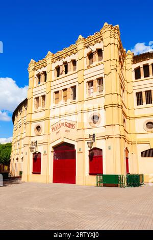 Bullring or plaza de toros building exterior in Murcia. Murcia is a city in south eastern Spain. Stock Photo