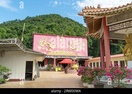 Ten Thousand Buddhas Monastery in the Sha Tin district. A Buddhist temple of the 20th century. Hong Kong - 30th August 2023 Stock Photo