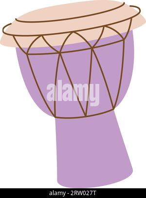 Djembe drum, bongo, congo. Musical instruments silhouette. Vector illustration. Stock Vector