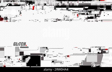 Abstract digital glitch on transparency background. Vector illustration. Stock Vector