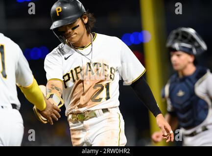 Pittsburgh Pirates second baseman Ji Hwan Bae plays against the Cincinnati  Reds during an opening day baseball game in Cincinnati, Thursday, March 30,  2023. (AP Photo/Jeff Dean Stock Photo - Alamy