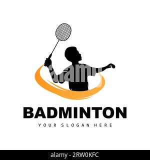 Badminton Logo, Sport Branch Design, Vector Abstract Badminton Players Silhouette Collection Stock Vector