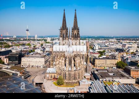 Cologne Cathedral aerial panoramic view in Cologne, Germany Stock Photo