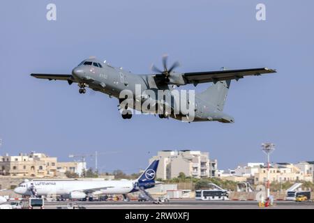 Italian Air Force ATR P-72A (Reg.: MM62280) leaving Malta after a 3-day stay. Stock Photo