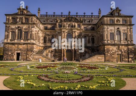 Baroque Palace in the Great Garden, Dresden, Germany Stock Photo