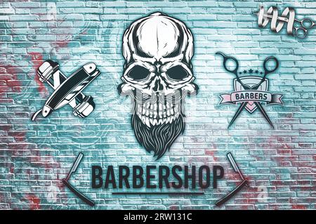 Custom Wallpaper Mural Wallcovering Barber Shop Hair Salon | BVM Home