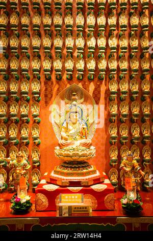 Singapore, June 21 2015: Buddha Tooth Relic Temple interior and details in Chinatown, Singapore Stock Photo