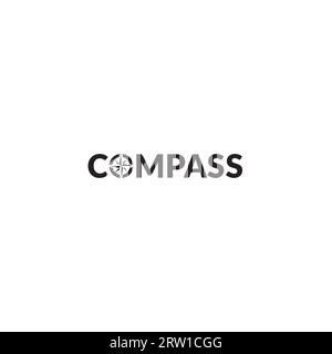 Compass logo or wordmark design Stock Vector