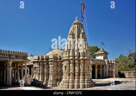 Jain Shewtambar temple Satbis Seori  in Chittorgarh fort state Rajasthan India Stock Photo
