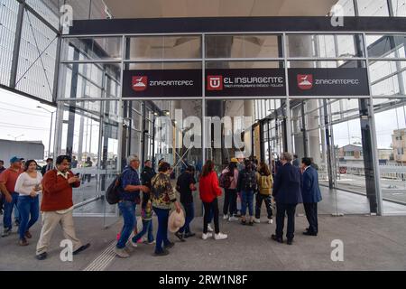 Toluca, Mexico. 15th Sep, 2023. September 15, 2023 Toluca, Mexico : Aspects of the inauguration of the first stage of the Mexico-Toluca Interurban Train, which will run from Zinacantepec to Lerma stations. on September 15, 2023 in Toluca, México. (Photo by Arturo Hernández/Eyepix Group/Sipa USA) Credit: Sipa USA/Alamy Live News Stock Photo