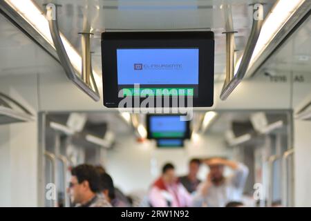 Toluca, Mexico. 15th Sep, 2023. September 15, 2023 Toluca, Mexico : Aspects of the inauguration of the first stage of the Mexico-Toluca Interurban Train, which will run from Zinacantepec to Lerma stations. on September 15, 2023 in Toluca, México. (Photo by Arturo Hernández/Eyepix Group/Sipa USA) Credit: Sipa USA/Alamy Live News Stock Photo