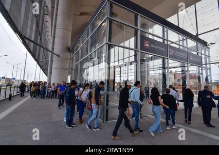 Toluca, Mexico. 15th Sep, 2023. September 15, 2023 Toluca, Mexico : Aspects of the inauguration of the first stage of the Mexico-Toluca Interurban Train, which will run from Zinacantepec to Lerma stations. on September 15, 2023 in Toluca, México. (Photo by Arturo Hernández/Eyepix Group/Sipa USA) Credit: Sipa USA/Alamy Live News Stock Photo