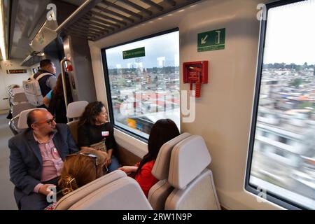 Toluca, Mexico. 15th Sep, 2023. September 15, 2023 Toluca, Mexico : Aspects of the inauguration of the first stage of the Mexico-Toluca Interurban Train, which will run from Zinacantepec to Lerma stations. on September 15, 2023 in Toluca, México. (Photo by Arturo Hernández/Eyepix Group/Sipa USA) Credit: Sipa USA/Alamy Live News Stock Photo