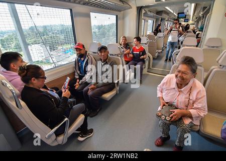 Toluca, Mexico. 15th Sep, 2023. September 15, 2023 Toluca, Mexico : Aspects of the inauguration of the first stage of the Mexico-Toluca Interurban Train, which will run from Zinacantepec to Lerma stations. on September 15, 2023 in Toluca, México. (Photo by Arturo Hernández/Eyepix Group/Sipa USA) Credit: Sipa USA/Alamy Live News Stock Photo