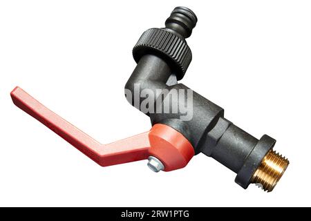 Garden tap with connection isolated on white background Stock Photo