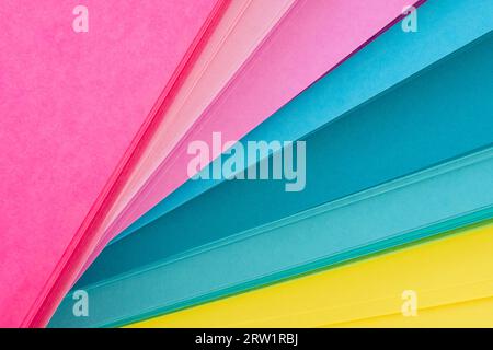 Colored paper in bright tones and spread out Stock Photo