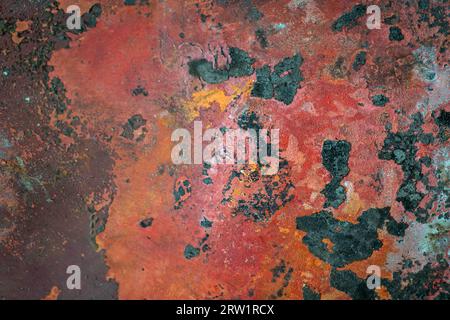 Metal sheet with heavily corroded patina Stock Photo