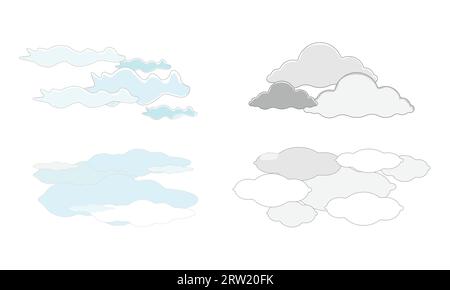 Illustration of different types of clouds Stock Vector