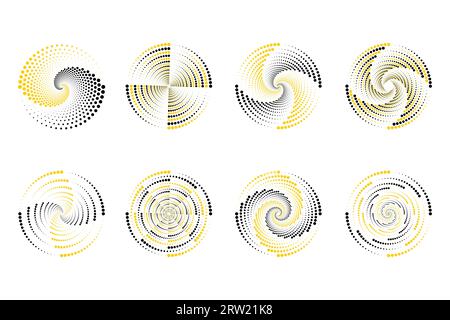 Collection of halfton elements Stock Vector