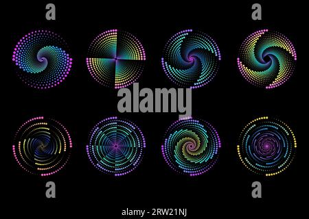 Collection of halfton elements Stock Vector