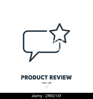 Product Review Icon. Ratings, Feedback, Opinion. Editable Stroke. Simple Vector Icon Stock Vector