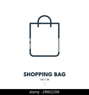 Shopping Bag Icon. Purchase, Shopper, Package. Editable Stroke. Simple Vector Icon Stock Vector