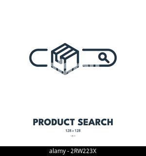 Product Search Icon. Browse, Explore, Find. Editable Stroke. Simple Vector Icon Stock Vector