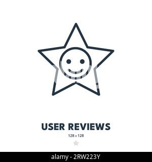 User Reviews Icon. Feedback, Ratings, Testimonials. Editable Stroke. Simple Vector Icon Stock Vector
