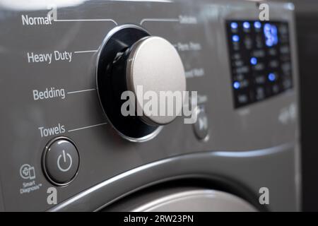 Close-up view of washing machine control panel Stock Photo