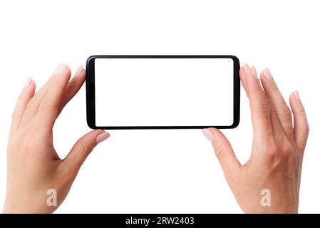 A smartphone digital isolated modern white background Stock Photo - Alamy