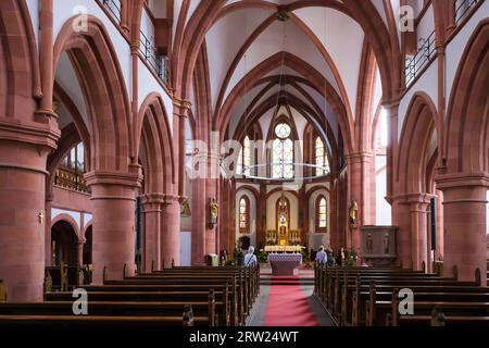 26.06.2023, Germany, Hessen, Amoeneburg - Amoeneburg Catholic Church. St. John the Baptist. Amoeneburg is a small town in the district of Marburg-Bied Stock Photo