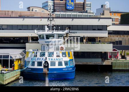 Halifax Ferry Transit Vessel, Captains Cockpit, Radar and Radio Antennae - regional water transport, CANADA. Oldest ferry in North America. Stock Photo