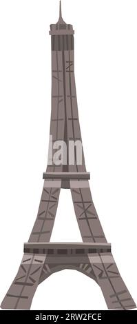 Simple cartoon flat drawing of the EIFFEL TOWER, PARIS Stock Vector